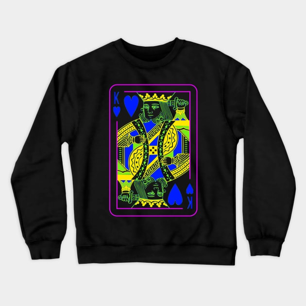 King of Hearts Bright Mode Crewneck Sweatshirt by inotyler